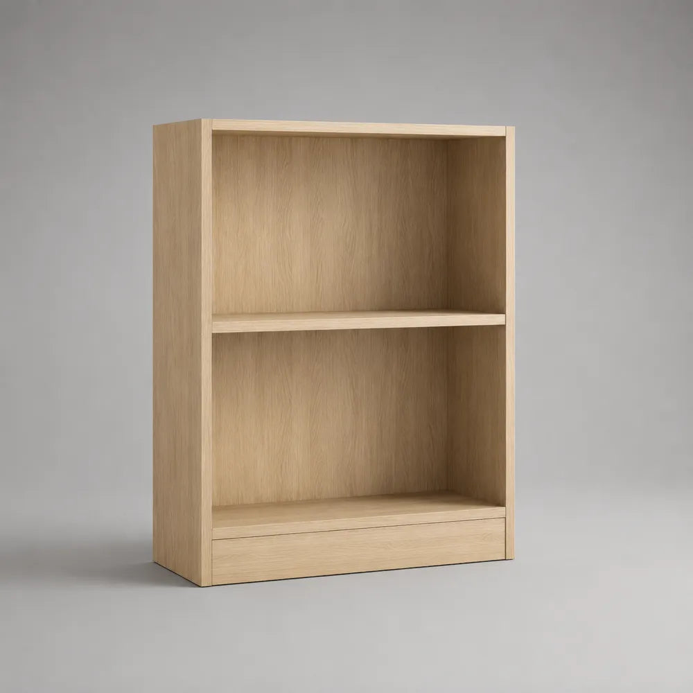 Libreria rettangolare in MDF effetto rovere chiaro con ripiani aperti 80x30x100 cm